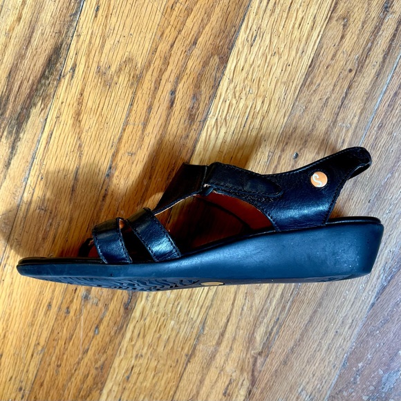 Softinos Black Leather Sandals, 40 - Picture 3 of 4
